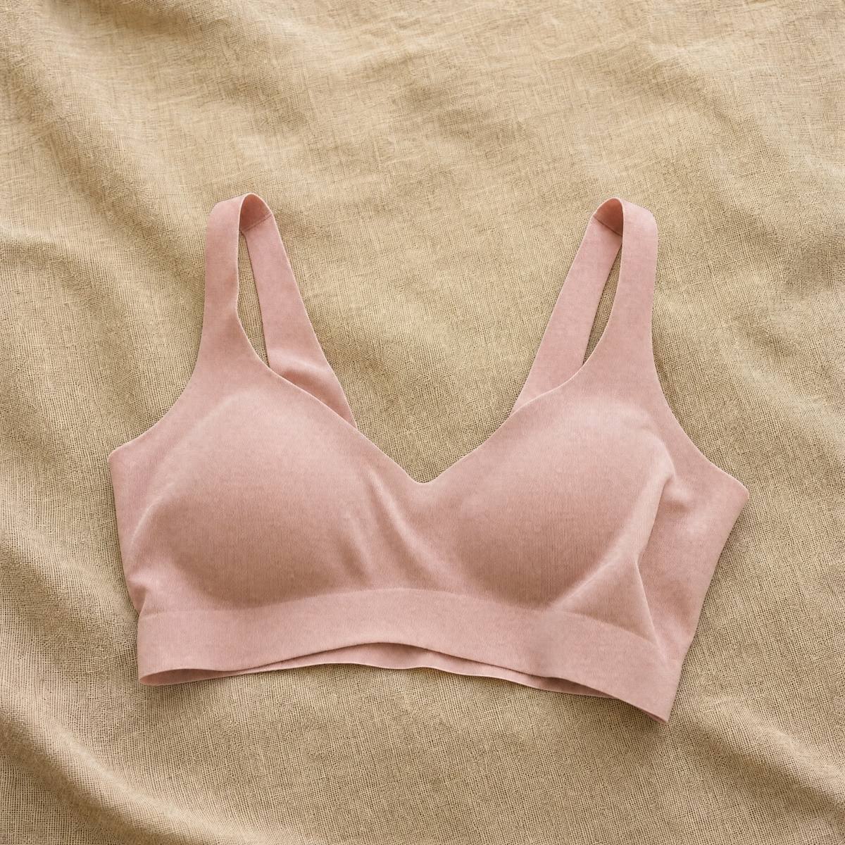 L’Essentielle, brassière sans armatures – coloris rose